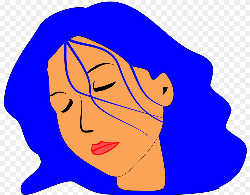 Face Blue Hair Woman Girl, Cap, Clothing, Hat, Person Png