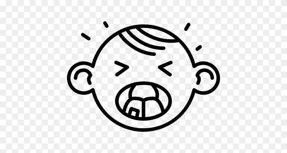 Face Complain Shouting Child Portrait Gestures Children Icon, Gray Free Png Download