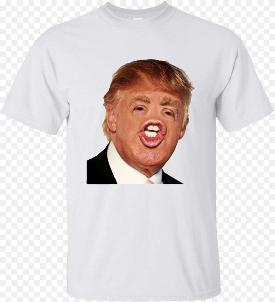 Face De Trump Drole, T-shirt, Clothing, Shirt, Head Png Image