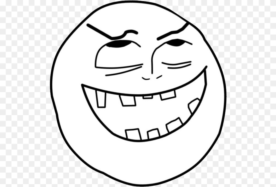 Face Facial Expression Black And White Smile Emotion Female Troll Face, Stencil, Head, Person Free Transparent Png