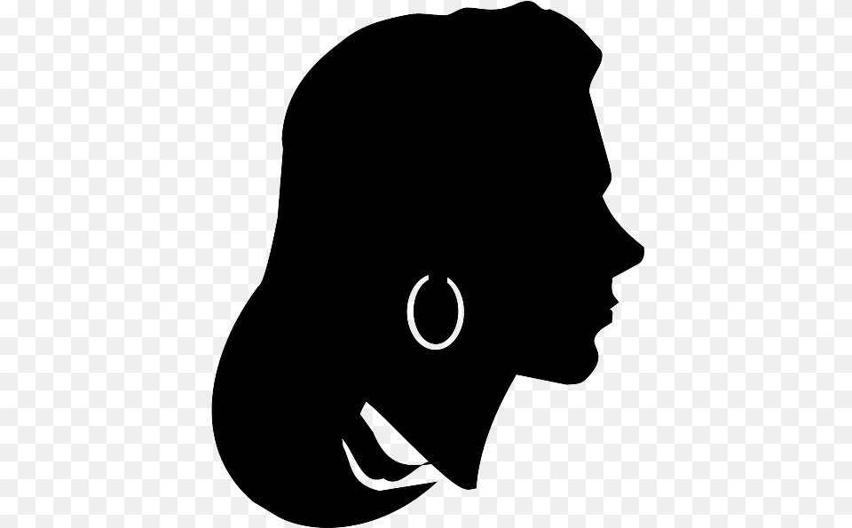 Face Female Girl Glyph Head Profile Silhouette Gender Roles And Mental Health, Accessories, Jewelry, Necklace Free Png Download