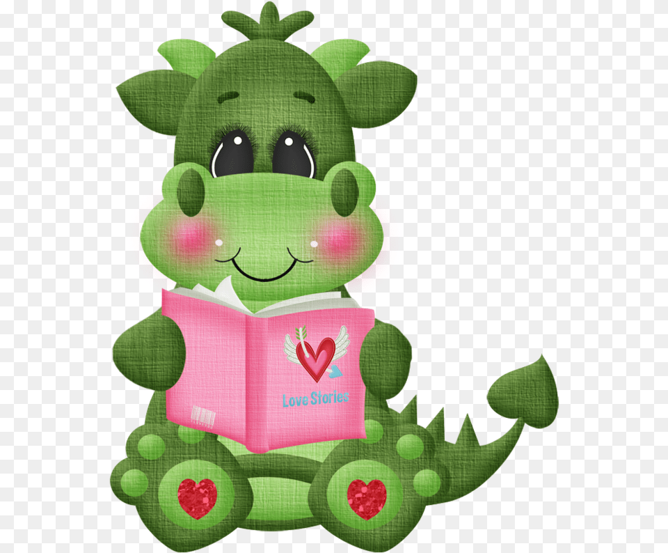 Face For Dino Teeth Brushing Amp Hair Combing Valentine Clipart Dragons, Green, Plush, Toy, Baby Free Png Download