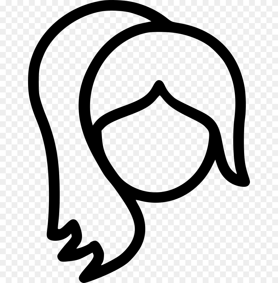 Face Girl Fold Hair Hairstyle Beauty Fashion Girl Icon Stencil Free Png Download