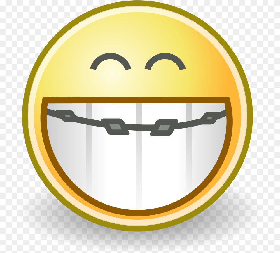 Face Grin Braces Smile With Braces Emoji, Disk, Logo, Symbol Free Transparent Png