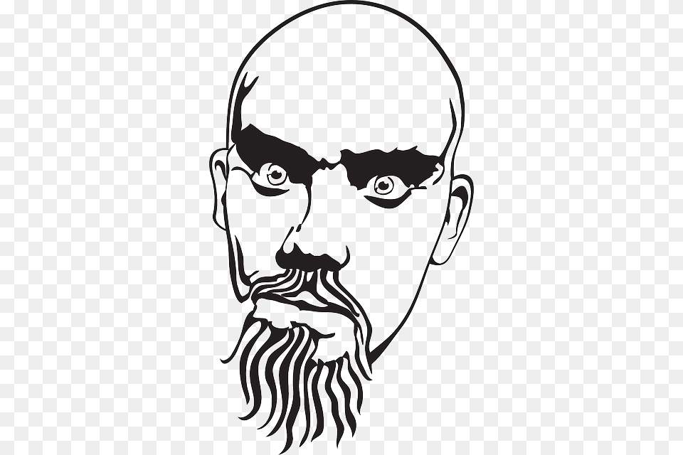 Face Hair Bald Freak Facial Goatee Rostro Vector, Stencil, Art, Head, Person Png Image