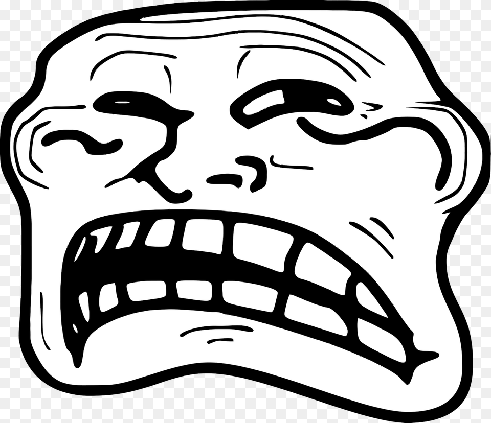 Face Hair Black And White Facial Expression Nose Line Troll Face, Stencil, Baby, Person, Sticker Free Png