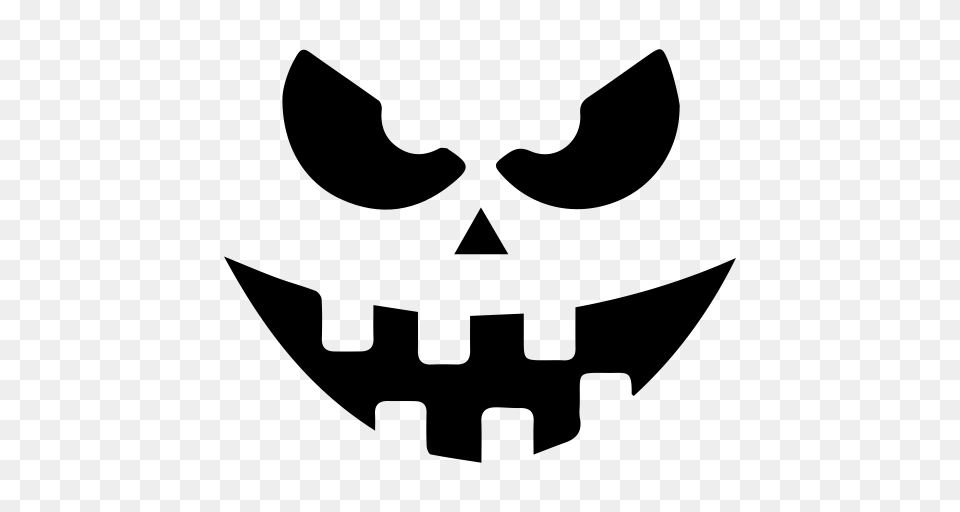 Face Halloween Scary Smiley Icon, Gray Free Transparent Png
