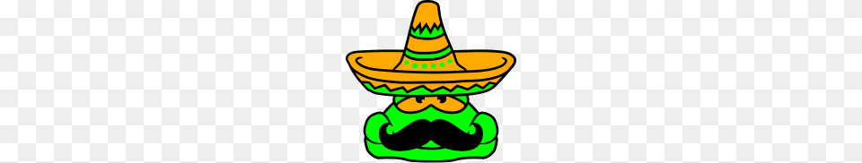 Face Head Mexican Mustache Mustache Sombrero Hat S, Clothing, Animal, Fish, Sea Life Free Png