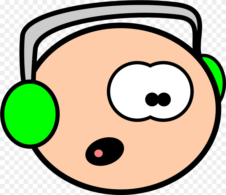 Face Headphones Bald Vector Graphic On Pixabay Headphones, Electronics, Disk Png
