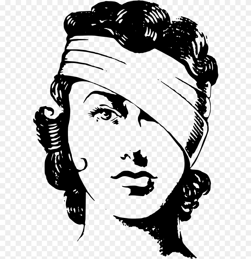 Face Hurt Lady Illustration, Gray Free Png