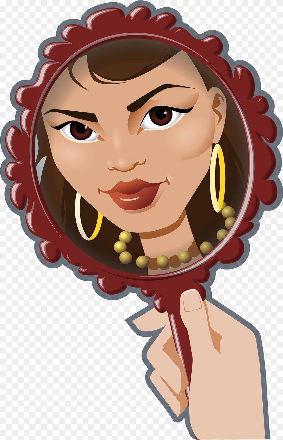Face In A Hand Mirror Clipart, Photography, Baby, Person, Head Free Png