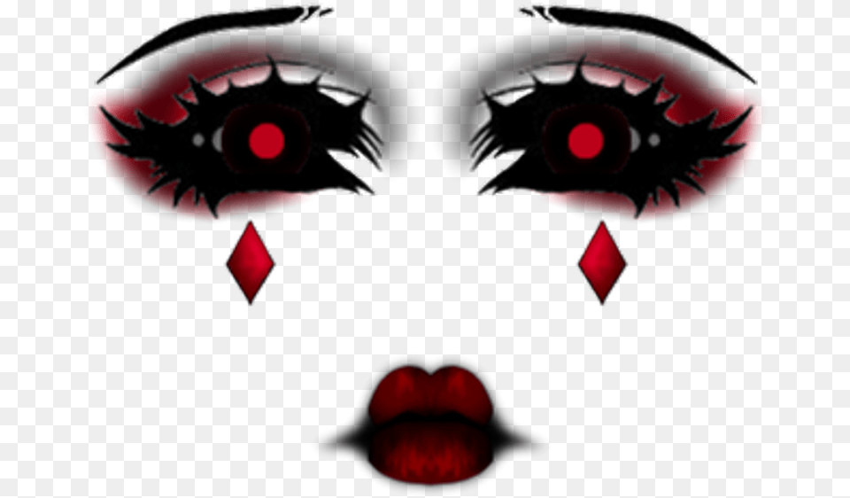 Face Makeup Goth Dark Evil Creepy Scary Eyes Glow Red Face Roblox Girl Png Image