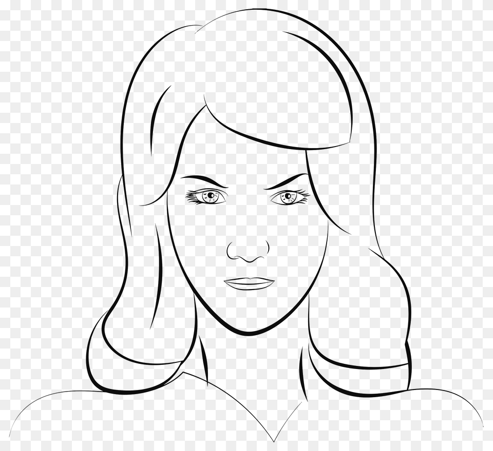 Face Outline Clipart, Art, Drawing, Head, Person Free Png Download