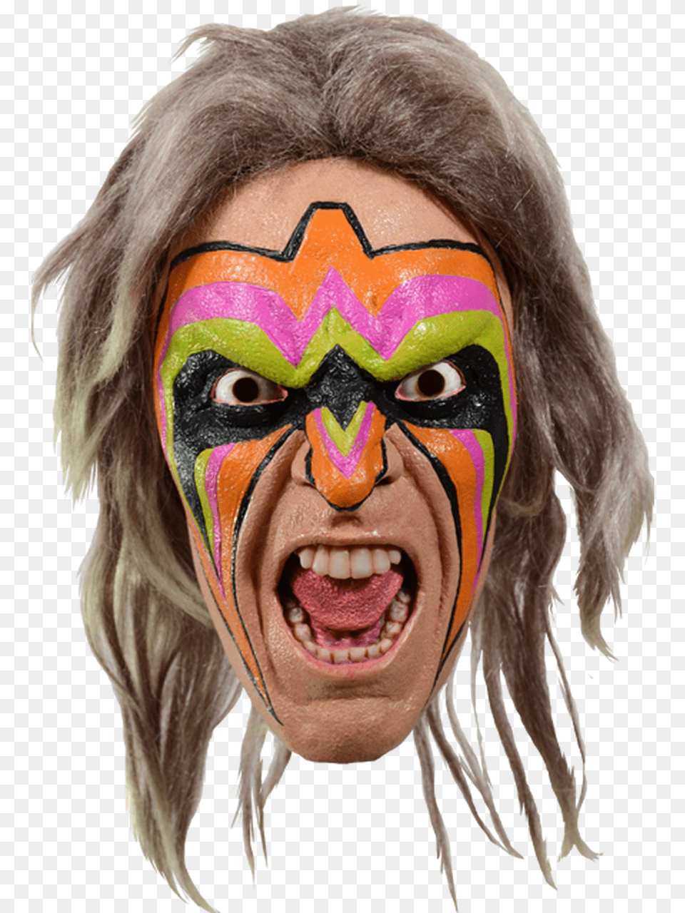 Face Paint Ultimate Warrior Mask, Adult, Female, Head, Person Free Png Download