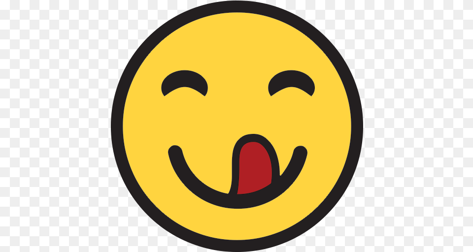 Face Savouring Delicious Food Emoji Delicious Emoji, Logo, Symbol, Astronomy, Moon Free Png Download