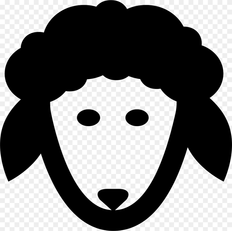 Face Sheep Reddit Logo White, Stencil, Baby, Person, Head Png Image