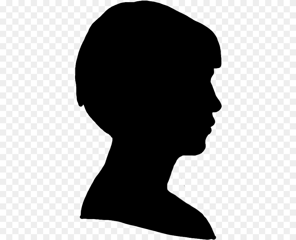 Face Silhouette Of Young Chinese Woman Boy Face Silhouette, Gray Png Image