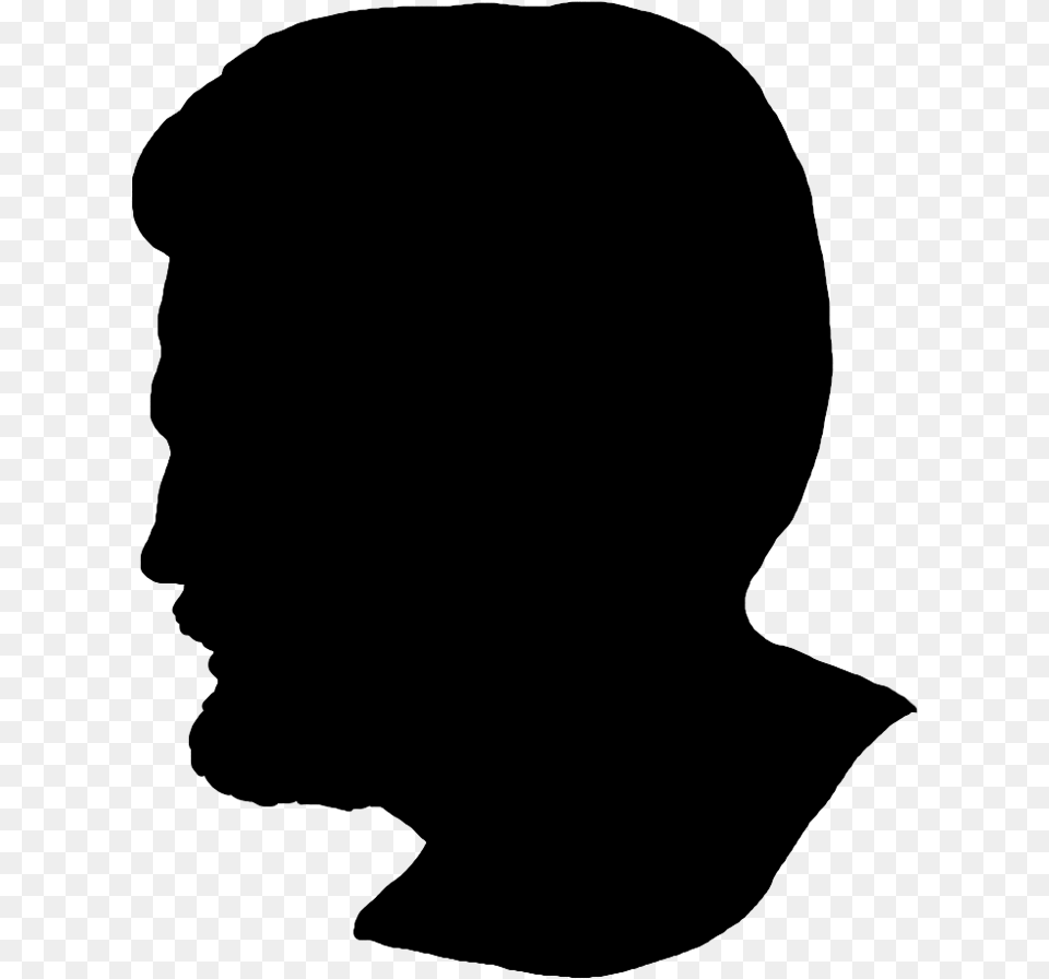 Face Silhouette With Beard Clip Art, Gray Free Transparent Png