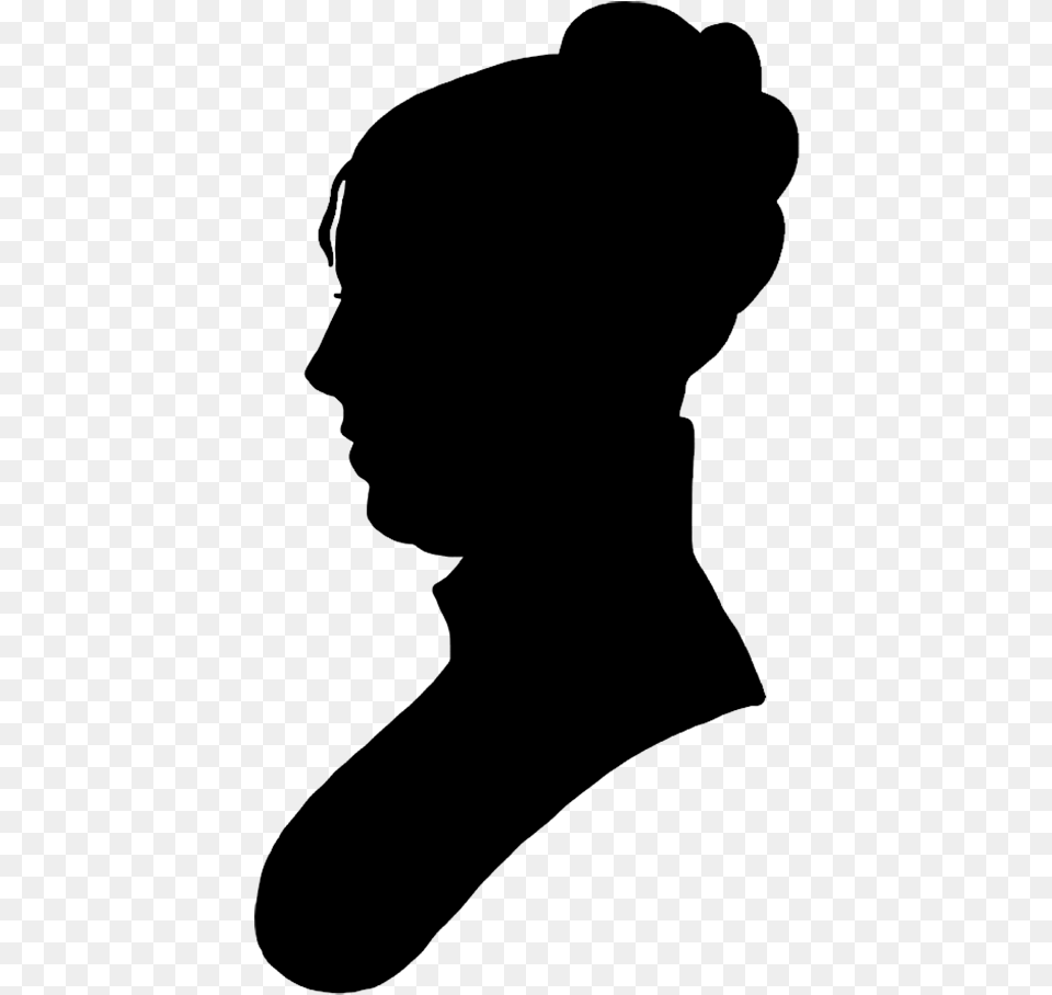 Face Silhouette Woman Black Silhouette Elderly Woman Face, Gray Free Transparent Png