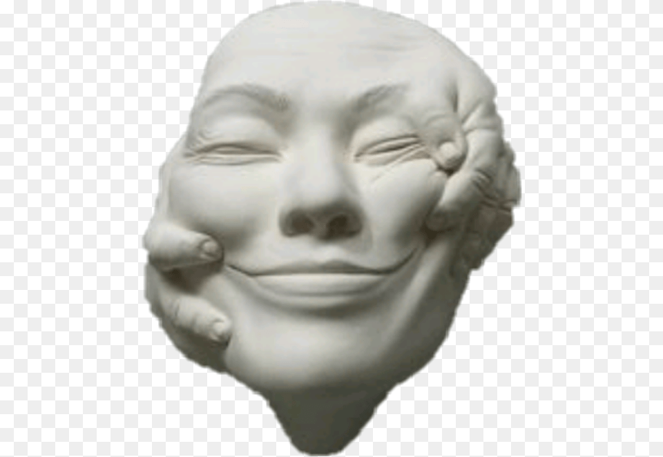 Face Smile Sculpture Hands Weird Odd Sculpture, Baby, Person, Mask Free Transparent Png