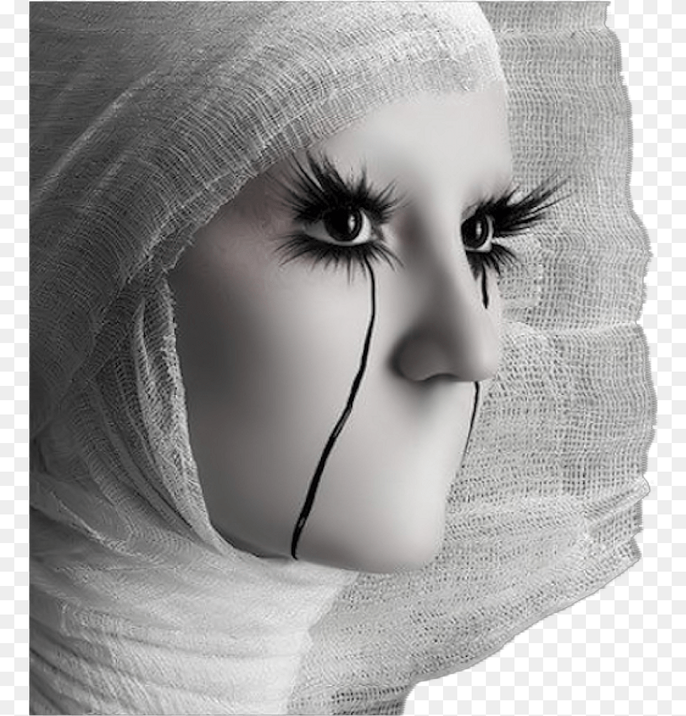 Face Sticker Cry Goth, Head, Portrait, Photography, Person Free Png Download