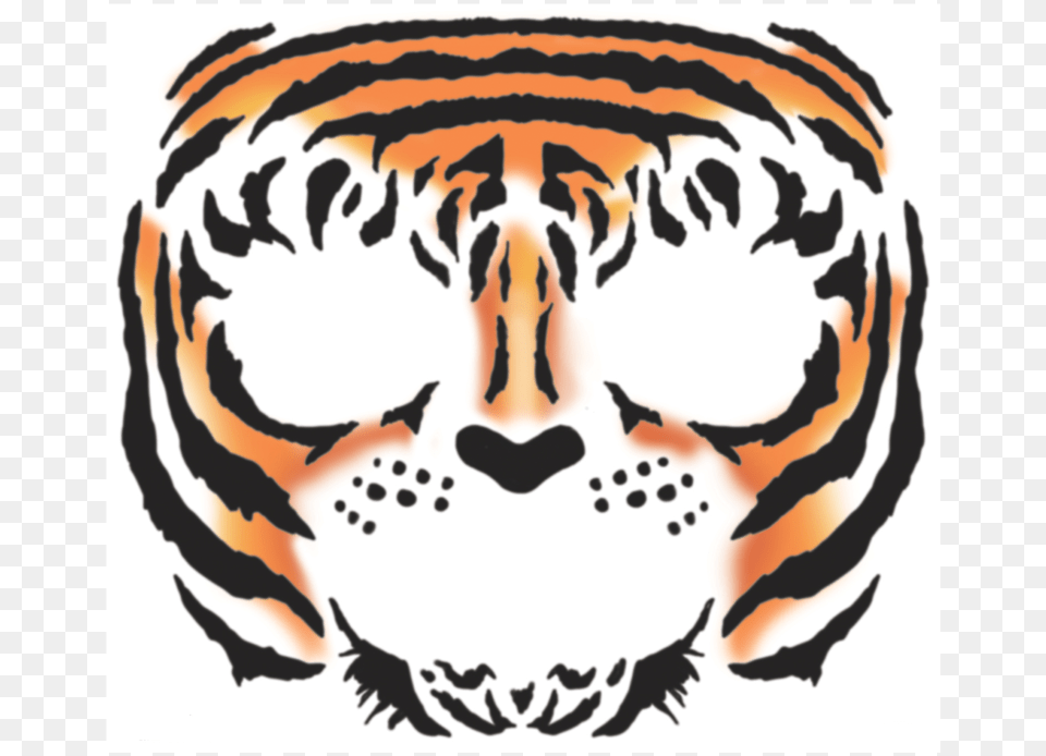 Face Tiger Temporary Tattoo 2 1 Tiger Face Temporary Tattoo, Stencil, Baby, Person, Home Decor Free Png Download