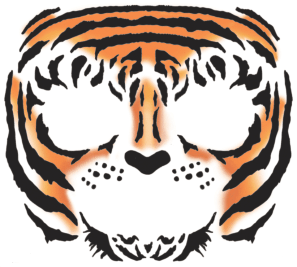 Face Tiger Temporarytattoo Tiger Face Temporary Tattoo, Stencil, Baby, Person, Home Decor Free Png Download