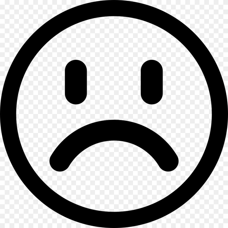 Face Unhappy Sad Smiley Face Black And White, Disk Png Image