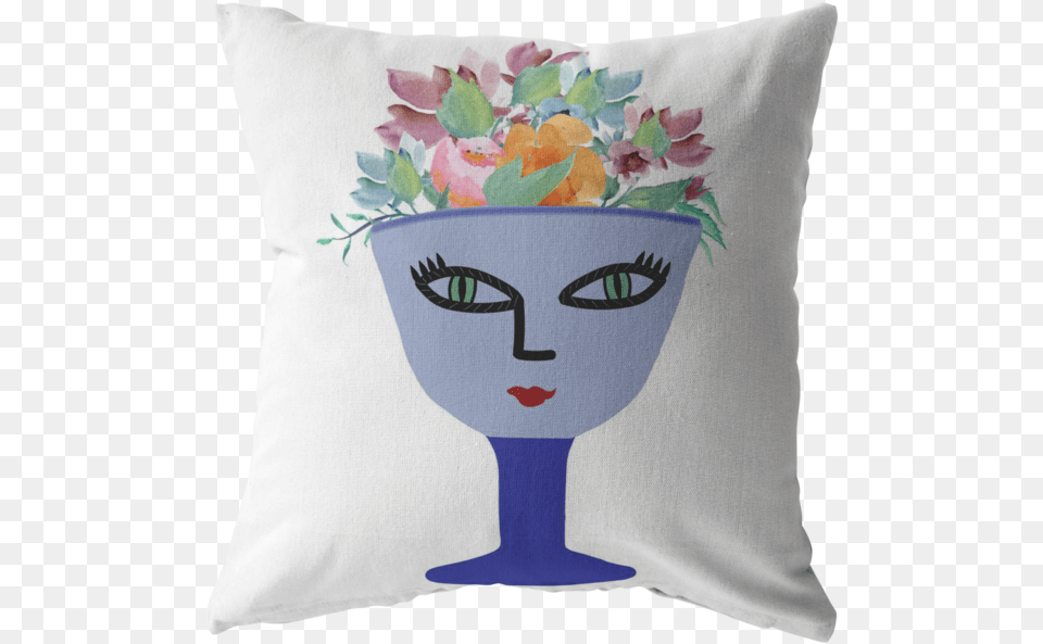 Face Vase Throw Pillow White Throw Pillow, Cushion, Home Decor, Applique, Pattern Png Image