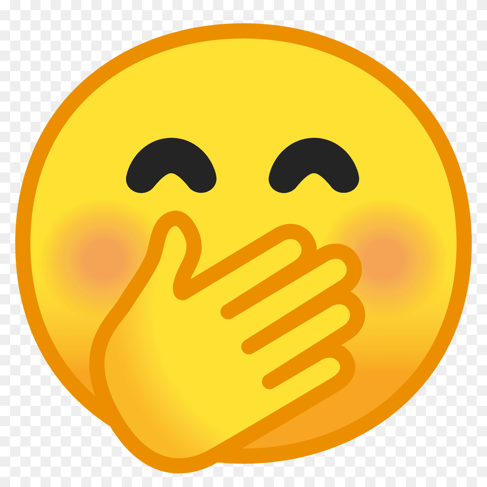 Face With Hand Over Mouth Emoji Clipart, Light, Disk Png Image
