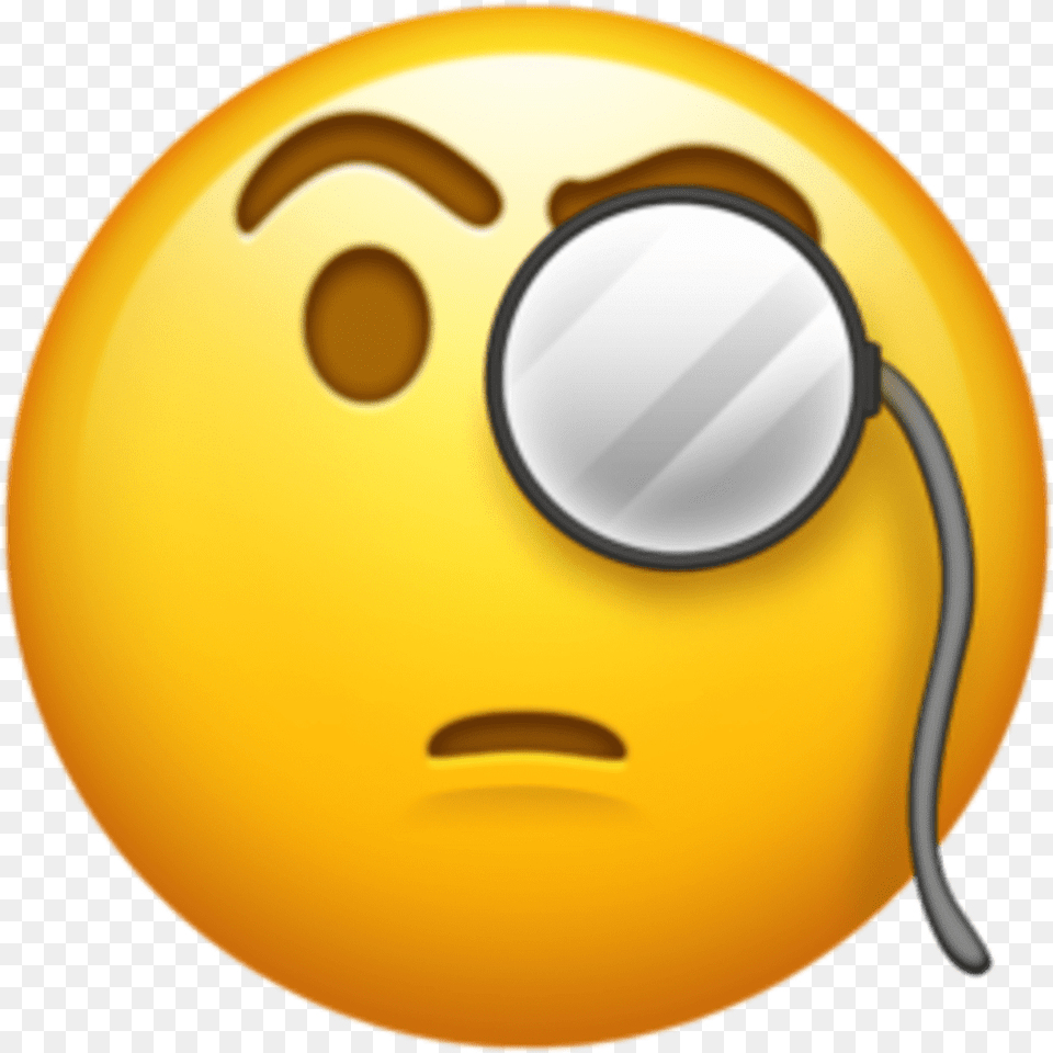 Face With Monocle Emoji, Sphere, Helmet Png Image
