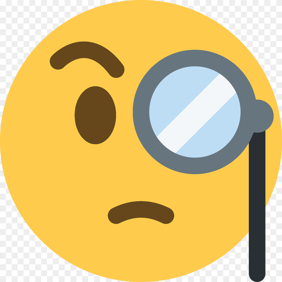 Face With Monocle Emoji Clipart, Magnifying, Disk Png