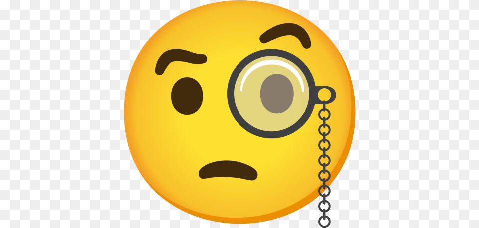Face With Monocle Emoji Happy, Disk Free Png Download