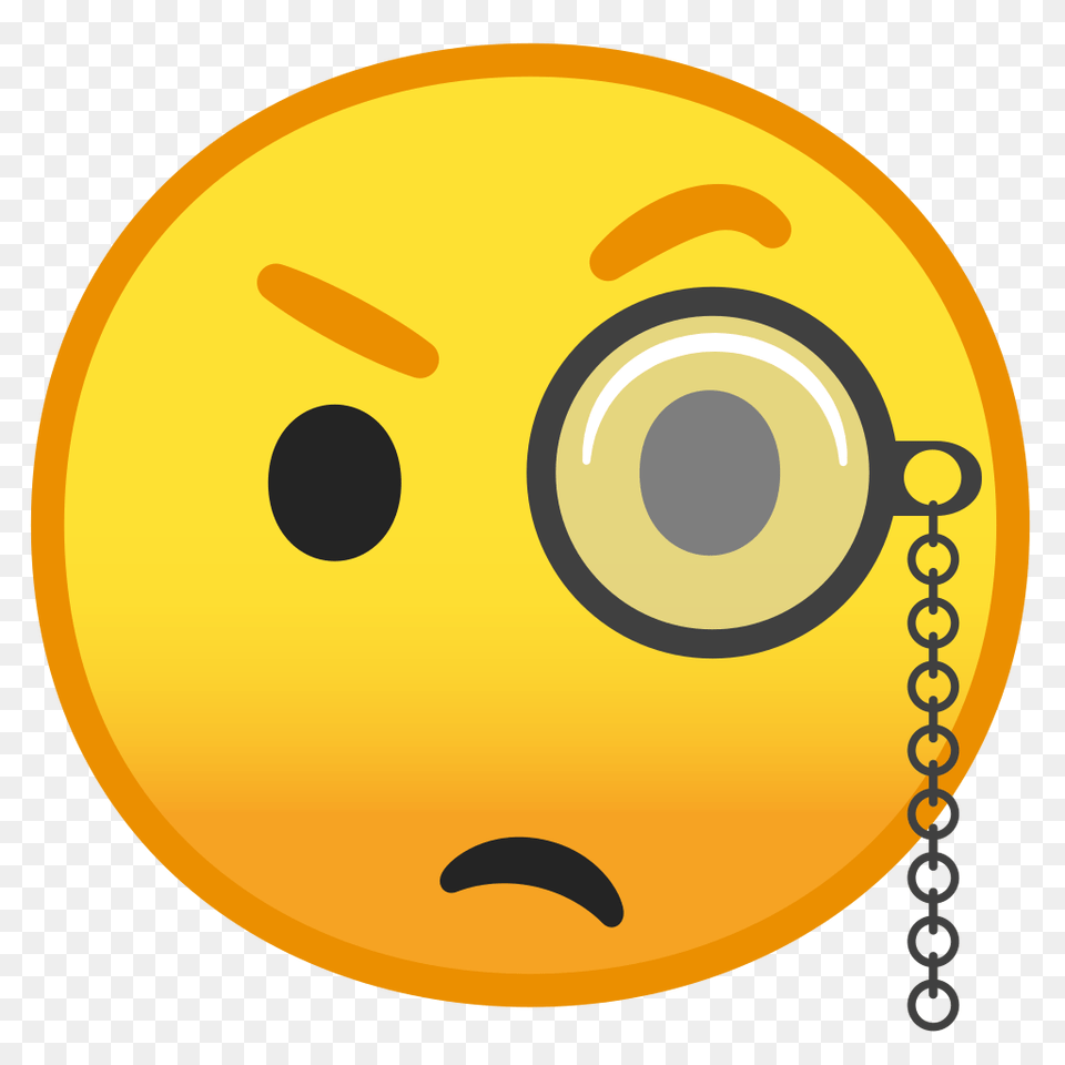 Face With Monocle Icon Noto Emoji Smileys Iconset Google, Astronomy, Moon, Nature, Night Png