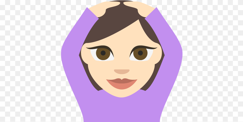 Face With Ok Gesture Light Skin Tone Emoji Emoticon Vector Clip Art, Baby, Person, Purple, Head Png