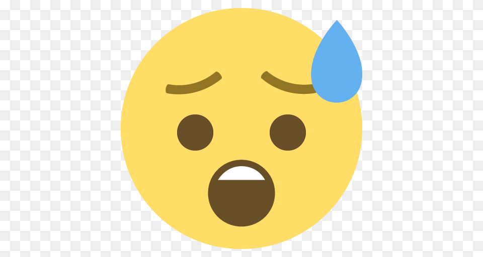 Face With Open Mouth And Cold Sweat Emoji For Facebook Email, Astronomy, Moon, Nature, Night Free Transparent Png