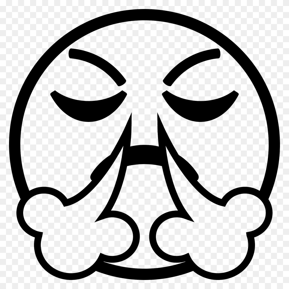 Face With Steam From Nose Emoji Clipart, Stencil, Sticker, Head, Person Png