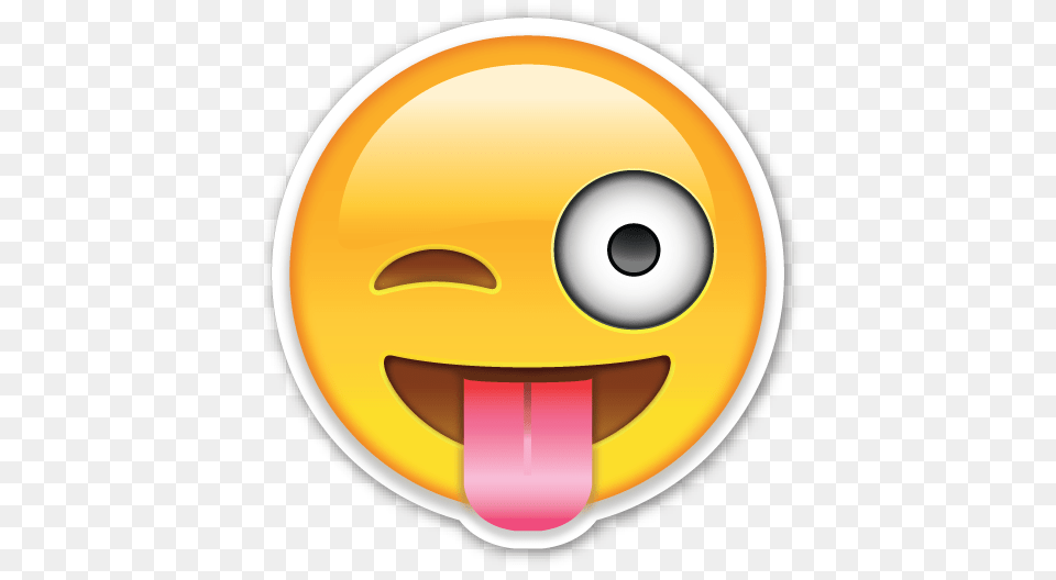 Face With Stuck Out Tongue And Winking Eye Plane Smileys, Disk Png Image