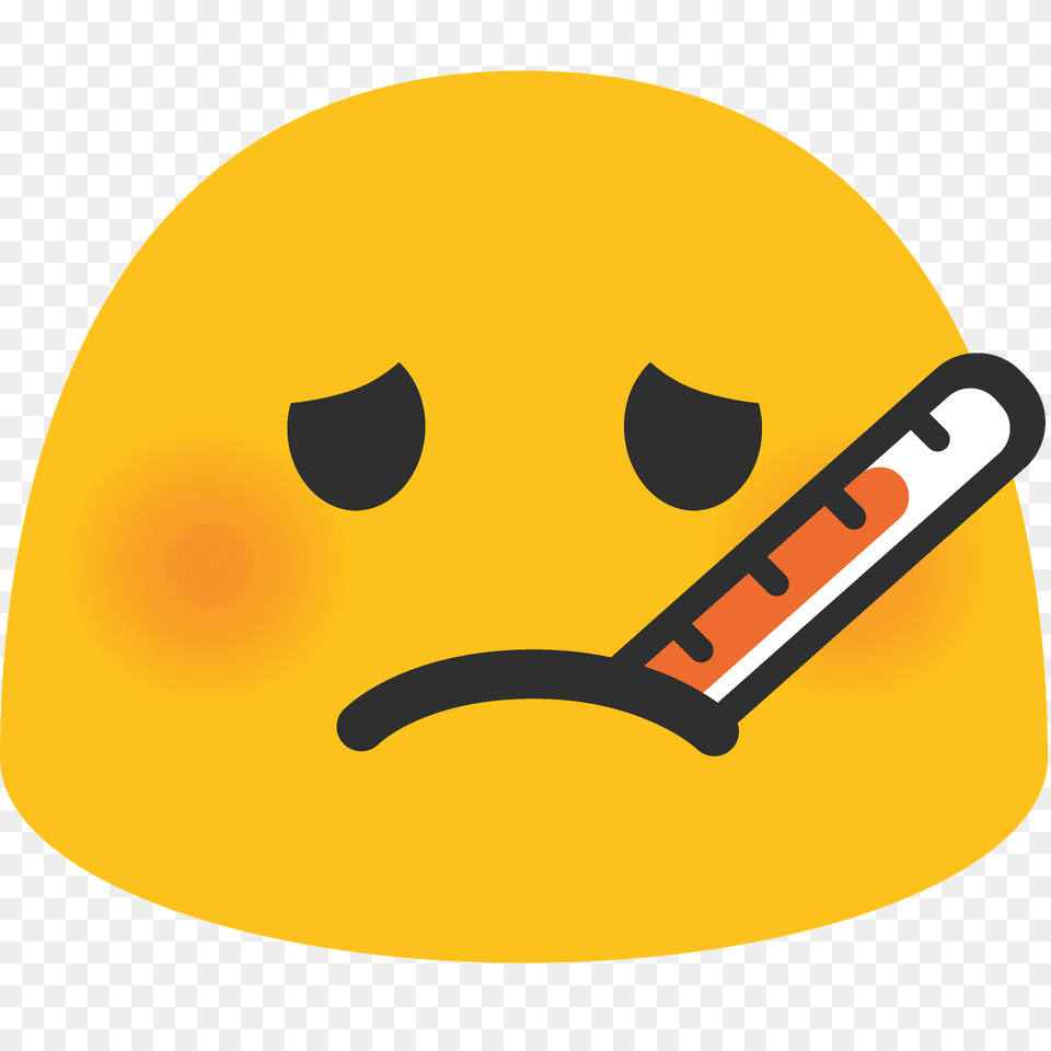 Face With Thermometer Emoji Clipart, Clothing, Hardhat, Hat, Helmet Png Image