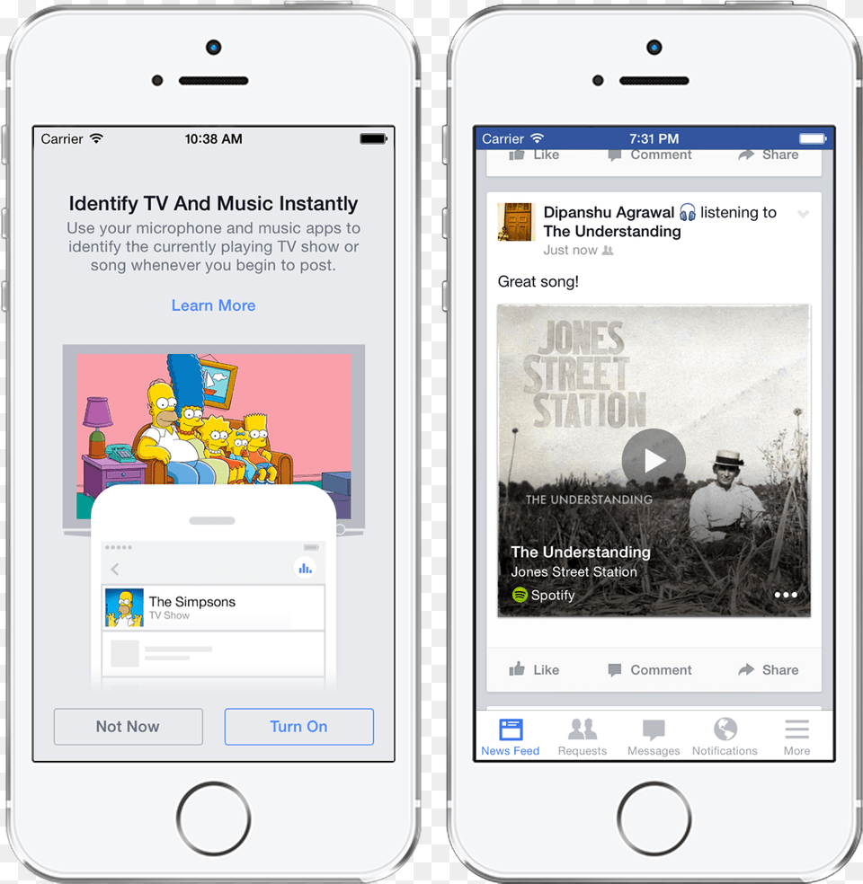 Facebook Adds Shazam Facebook Activity Listening To Songs, Electronics, Mobile Phone, Phone, Person Free Png