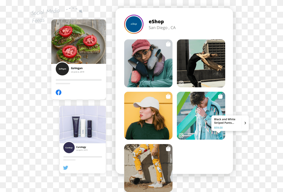 Facebook And Instagram Feed Widget Collage, Hat, Clothing, Teen, Person Png Image