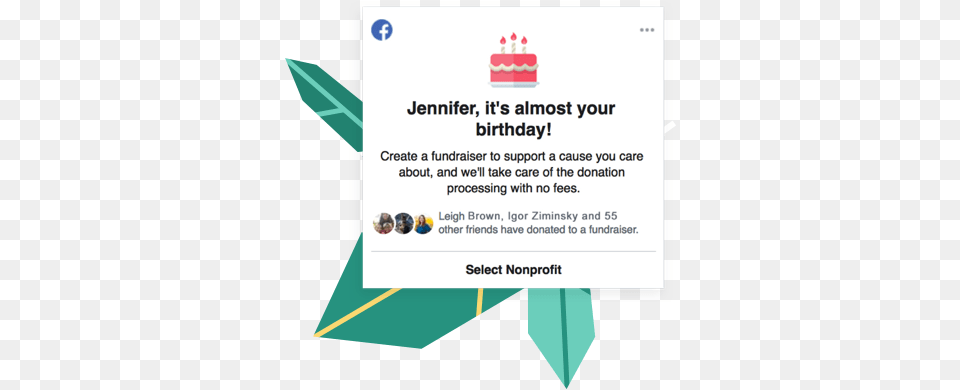 Facebook Birthday Fundraisers Social Good At Facebook Screenshot, Advertisement, Leaf, Plant, Poster Free Png