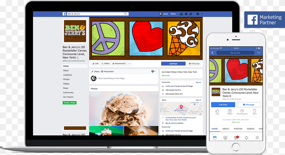 Facebook Business Listings Pages Technology Applications, Cream, Dessert, Food, Ice Cream Free Png Download