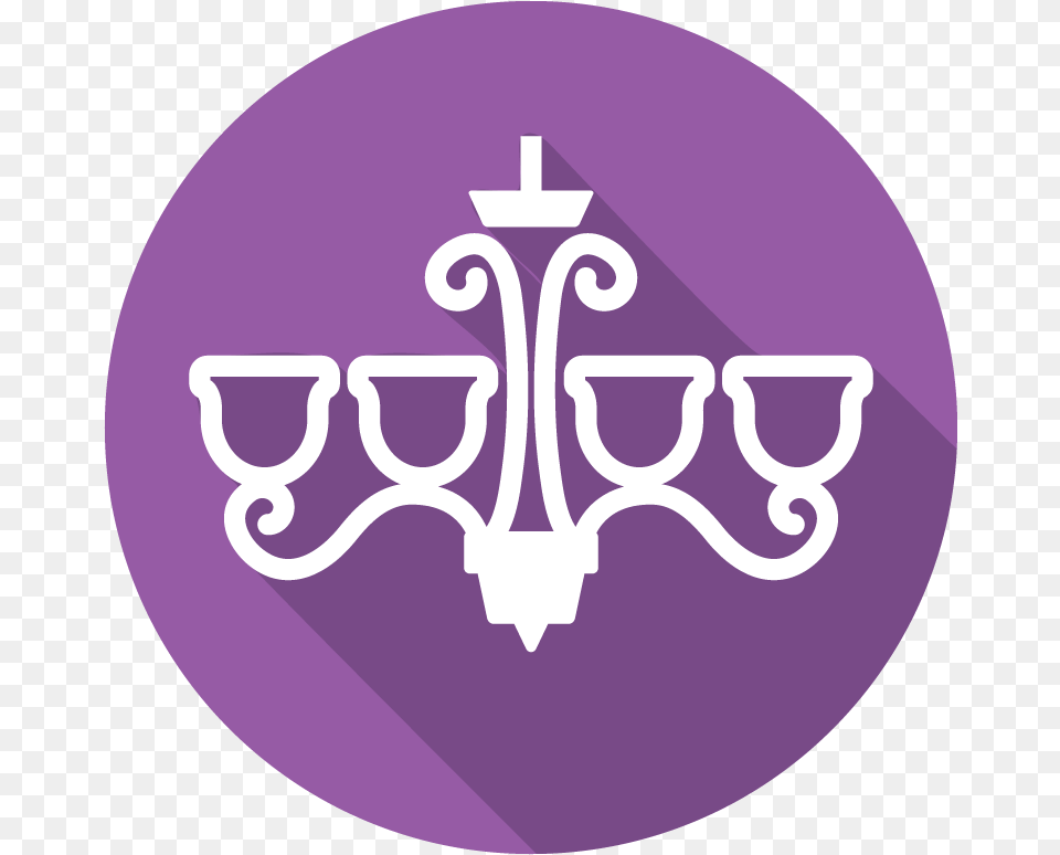 Facebook Circle Icon, Chandelier, Lamp, Purple, Disk Free Transparent Png