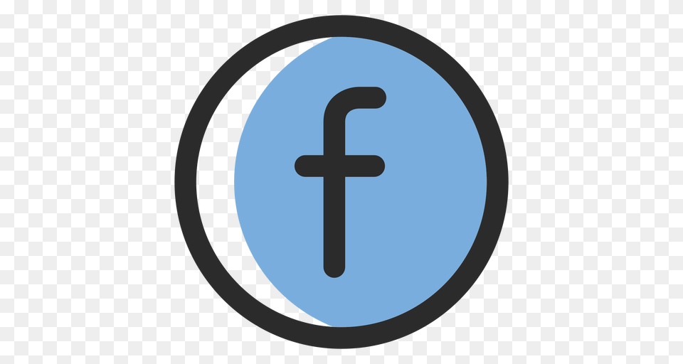 Facebook Colored Stroke Icon, Cross, Symbol, Sign Free Transparent Png