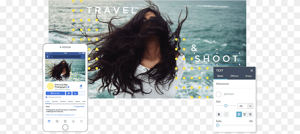 Facebook Cover Maker Girl Long Hair Style At Beach, Adult, Person, Woman, Female Free Transparent Png