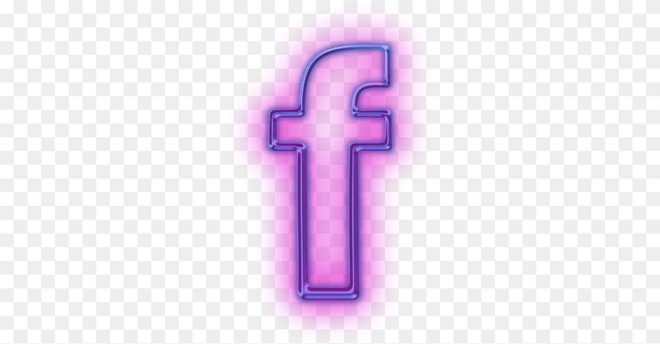 Facebook Face Icon Neon Facebook Logo, Light, Purple, Symbol, Food Png Image