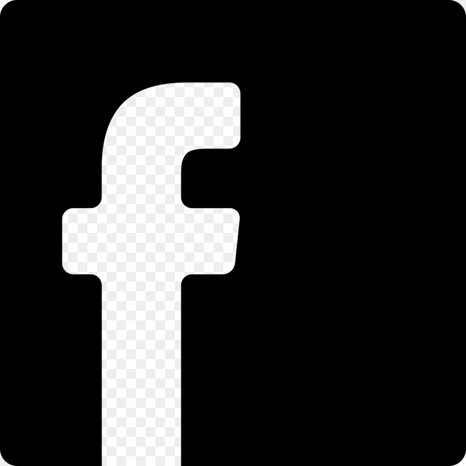 Facebook Icon Black, Cross, Symbol, Cutlery, Person Free Png Download