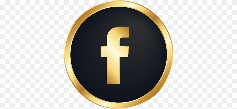Facebook Icon Gold Facebook Twitter Instagram Logo, Symbol, Text, Cross Free Png Download