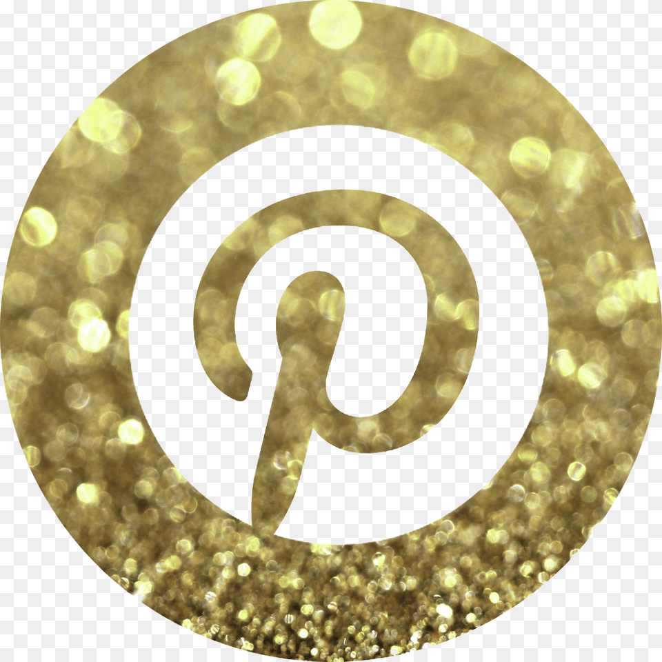 Facebook Instagram Logo Gold, Disk, Glitter, Plate, Text Png Image